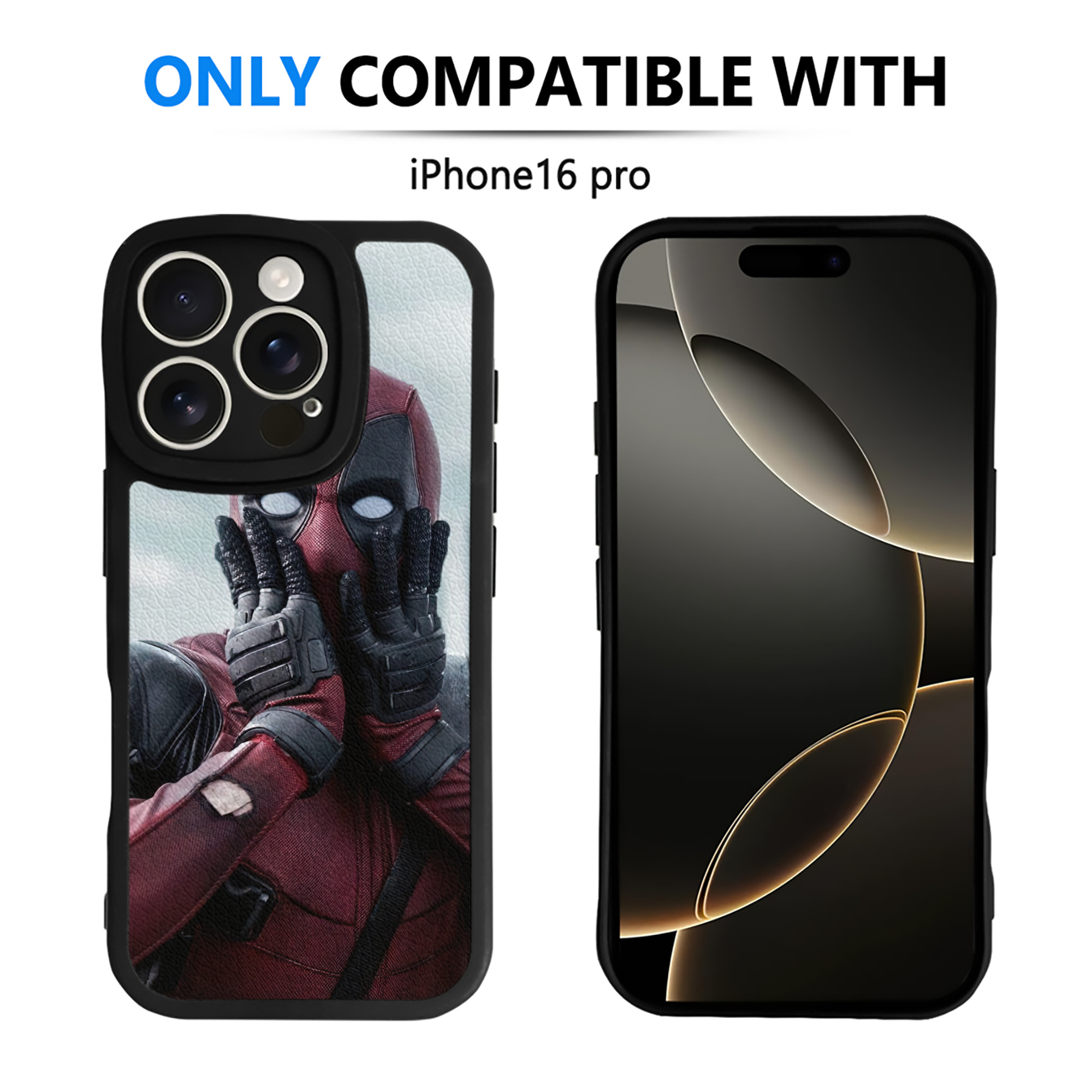 （画像用） Deadpool デッドプール 【iPhone 16シリーズ対応】シリコンスマホケース（レザー調） 材質：シリコン